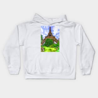 Eiffel Tower Green Lake Paris. For Eiffel Tower & Paris Lovers. Kids Hoodie